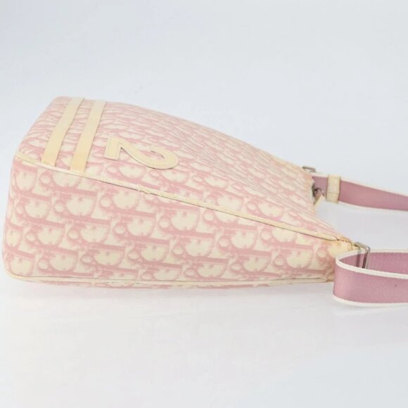 Christian Dior Trotter Canvas Shoulder Bag PVC Pink Silver Auth gh1100 - Picture 6 of 16